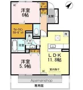 グラン ジュテ【105号室】の間取り