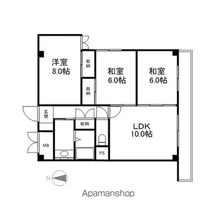 草津ロイヤルプラザ【4階】の間取り