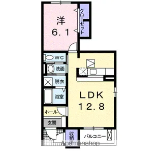 グラシュー・メゾンB【1階】の間取り