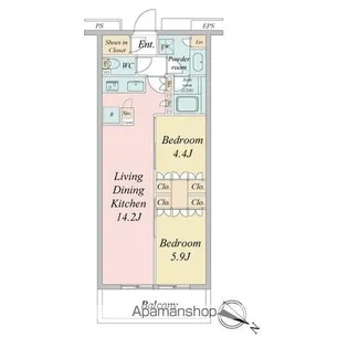 ブランシエスタ目黒中央町【5階】の間取り