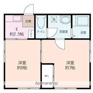 中田荘【1階】の間取り