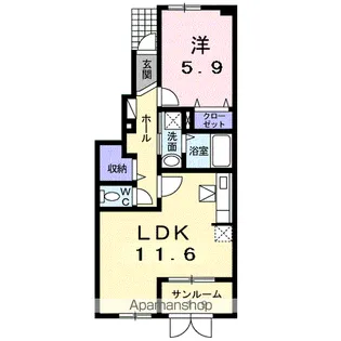 サンライズ・フィールドⅢ【1階】の間取り