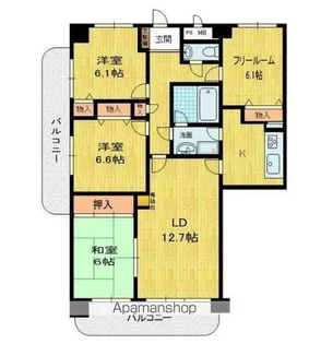 ファミール上福岡【1401号室】の間取り
