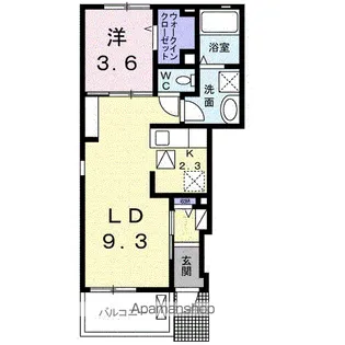 ドリームワークス 五番館【1階】の間取り