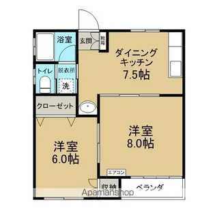 グリーンフィールド【A103号室】の間取り