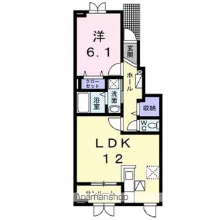 エテルノ優美D【1階】の間取り