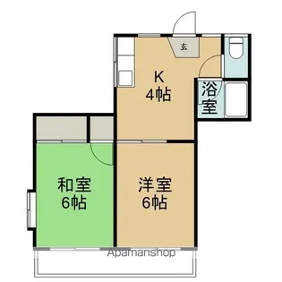 ハイツもろはし【2階】の間取り