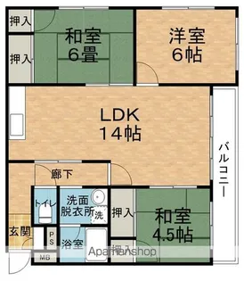3LDKの間取り画像
