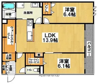 ARIETTA東三国ヶ丘【3階】の間取り