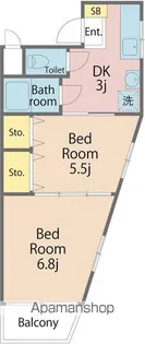 シャトル沖浜【111号室】の間取り