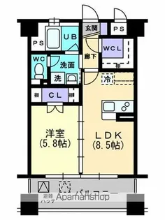 ロータス高松【303号室】の間取り