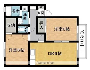 グリーンヒルハネカB【2階】の間取り