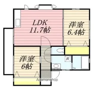 ハミングハイツ【1階】の間取り