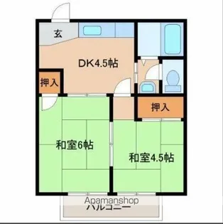 サンシャイン大沢野【202号室】の間取り