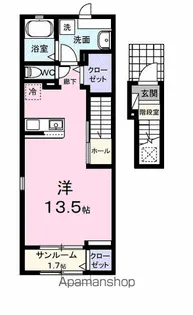ヒカルサ防府三田尻【2階】の間取り