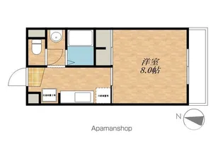 エルミナフラット長浜【203号室】の間取り