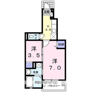 ドリームたちばな【103号室】の間取り