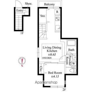 ウッドクレスト荒川レジデンス【2階】の間取り