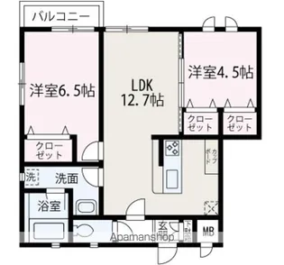 クルール【B号室】の間取り