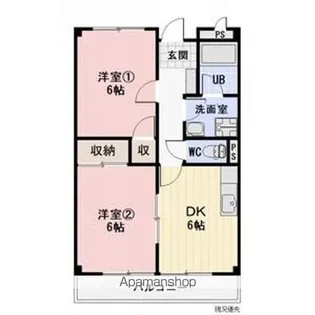 フォレストパーク内川【107号室】の間取り