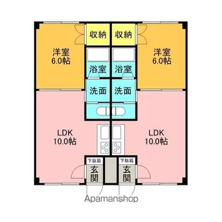 ピュアパレス豊川【4階】の間取り