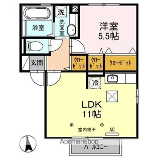 プロムナード・U A棟【1階】の間取り