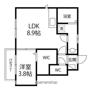 メゾンドキャトル【102号室】の間取り