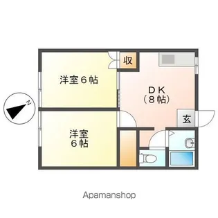 ルーミー湖北1号館【102号室】の間取り