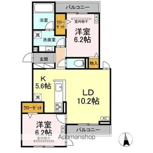 ヴィラパルム【2階】の間取り