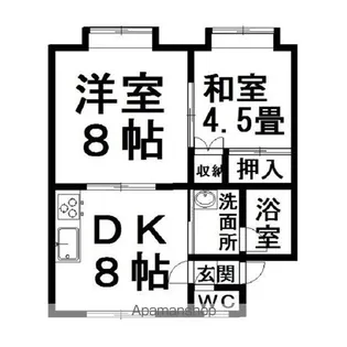 華奈ハイツ【2階】の間取り