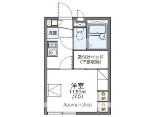 レオパレス桜の樹【107号室】の間取り