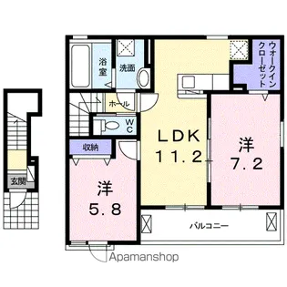 ソレイユ西貝【2階】の間取り