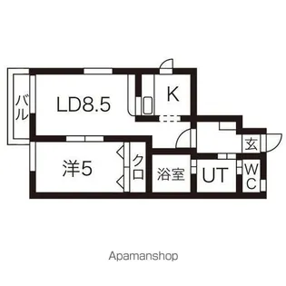 ジャンティ泉B棟【101号室】の間取り