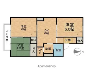 ツーイン天白【202号室】の間取り