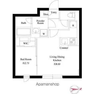 グローリオシェルト神宮前【3階】の間取り