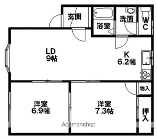 沼口コーポ【2階】の間取り