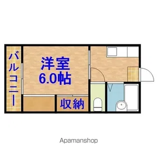 スカイサンハイツB【202号室】の間取り