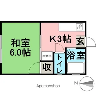 アシオハイツ【101号室】の間取り