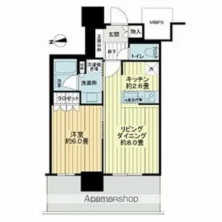 ライオンズタワー柏【5階】の間取り