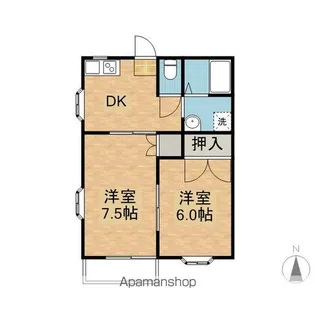パインハイツ高橋【1階】の間取り