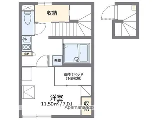 レオパレスのぼり川【2階】の間取り