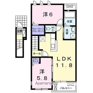 ティファニー Ⅰ【2階】の間取り