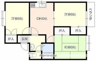ビレッヂ山岸D【201号室】の間取り