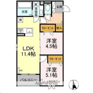 DーROOM小田原5丁目【2階】の間取り