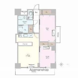 カスタリア榴ヶ岡【12階】の間取り