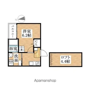 ヴァンクール中小田井【1階】の間取り