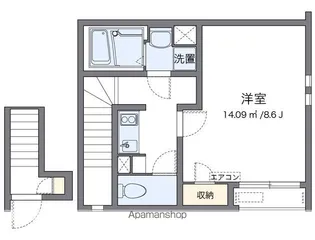 クレイノ岩倉五条【201号室】の間取り