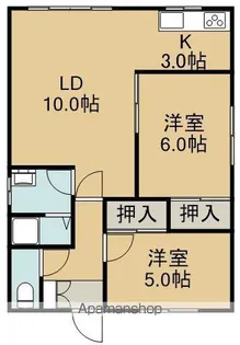 コーポノーブル【201号室】の間取り