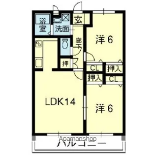 アベニュー山室【4階】の間取り