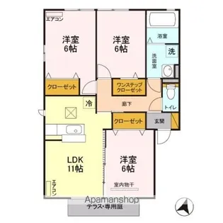 ラ・カサベルデ B【1階】の間取り